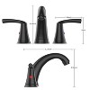 Acekool Matte Black Widespread Bathroom Sink Faucet with Dual Handles and Stainless Steel Pop-Up Drain, 3 Hole Installation - 3 of 4