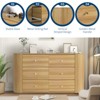 6 Drawers Dresser for Bedroom, 60" Wide Wooden Dresser with Metal Handle, Mid Century Modern Dresser for Bedroom, Living Room, Hallway, Oak - 4 of 4