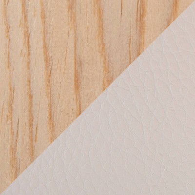 Mid-Century Modern Swivel Counter Stool in Natural Wood & Cream