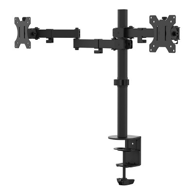 Adjustable Black Steel Dual Monitor and Laptop Stand