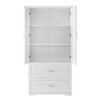 Ridstar 63.2 in. H White Bathroom Storage Cabinet with Two Doors and Drawers, Adjustable Shelf - 3 of 4