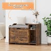 Litter Box Enclosure, Wooden Metal Frame Hidden Litter Box Cabinet with Storage, Top Opening and Cushion, Cat House - 3 of 4