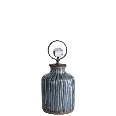 Blue Ceramic Decorative Table Vase Set