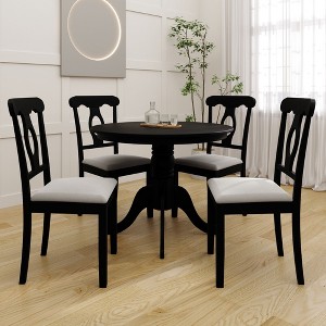 ChaletPosh 5-Piece Set 39"L Round Dining Table - 1 of 4