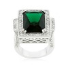 Slickblue Emerald Green Cocktail Ring for Women with 8 Ct. Cushion-Cut Cubic Zirconia, Size 5-10 - 2 of 4