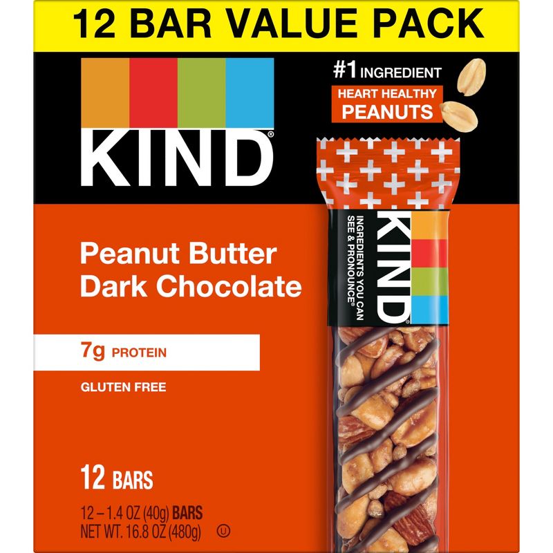KIND Peanut Butter Dark Chocolate + Protein Nutrition Bars - 12ct, 3 of 9