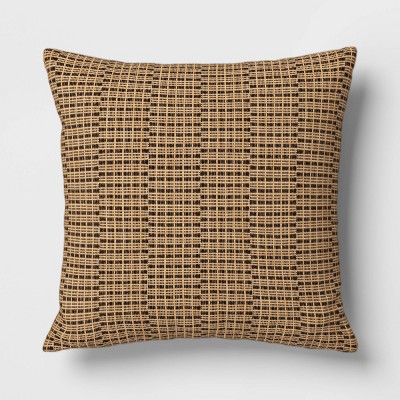 20"x20" Textural Woven Square Outdoor Throw Pillows Beige - Threshold™