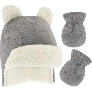 Rising Star Baby Girls & Boys Trapper Hat and Mitten set, Winter set for Infants Ages 0-24 Months - 1 of 2