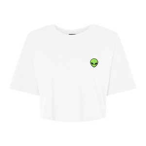 Dalix Alien Embroidered Cotton Relaxed Fit Flowy Short Sleeve Crewneck Tee Shirt Womens - 1 of 4