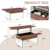 Home and Office Versatile Black Marble Lift-Top Coffee Table with Glass Legs - 3 of 3