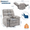 Rocking Recliner Chair for Adults, Upholstered Glider Rocker with Vibration Massage and Heat, 360° Swivel Single Sofa for Living Room Bedroom - 3 of 4