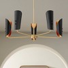 Possini Euro Design Finn 25" Mid Century Modern Pendant Chandelier Ceiling Light Fixture Dining Room Over Table Hanging 5-Light Black Gold Finish - image 2 of 4