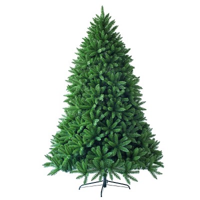 Tangkula 5/6/7.5'Artificial Green PVC Christmas Fir Tree w/ Metal Stand