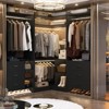 Aheaplus Set of 3 Freestanding Corner Closet System, Space-saving Closet Organizer  with Drawers and Hanging Rods - 4 of 4