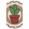 Earth Rugs Cactus Design Round Coaster – Large 7" Braided Jute Farmhouse Drink Mat - 3 of 3