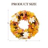 TROPOW 24 Inch Autumn Wreath - White Artificial Maple Leaf Wreath with Pinecones & Berries for Front Door/Fireplace (Indoor/Outdoor) - 2 of 4