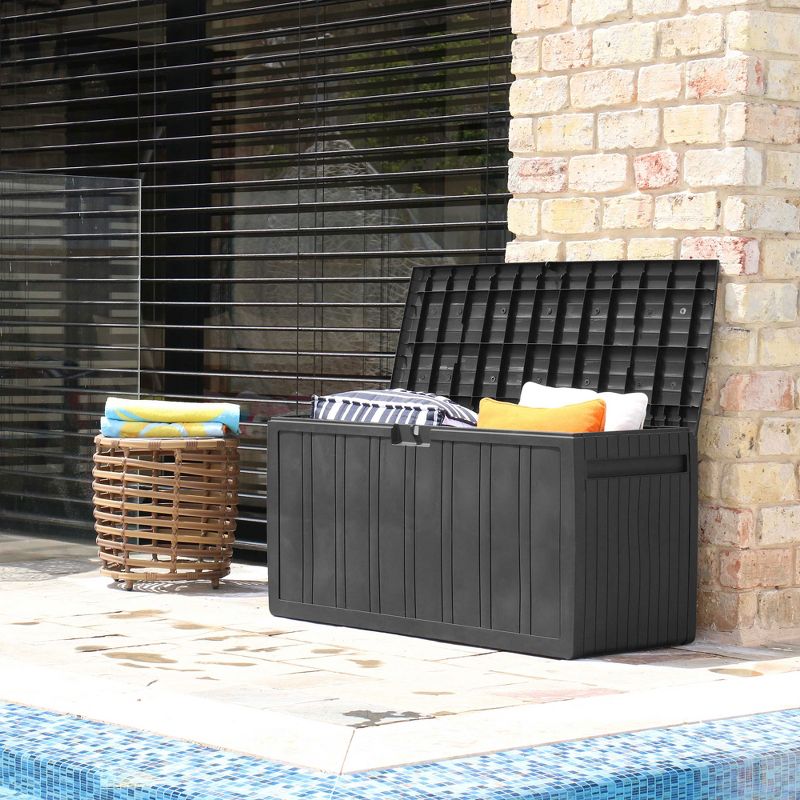 Ram Quality Products Large Outdoor Storage Deck Box Organizer Bin Waterproof Patio Furniture, 4 of 7