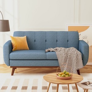 Dyonery 66 in Mid Century Modern Loveseat Sofas and Comfy Linen Couches for Living Room,Small Comfy Couch for Bedroom/Office/Small Space,Easy Assembly - 1 of 4