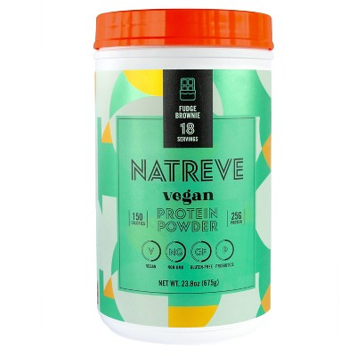 Natreve Vegan Protein Powder - Fudge Brownie Sundae - 23.8oz