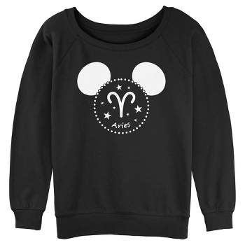 Junior's Women Mickey & Friends Aries Silhouette Sweatshirt
