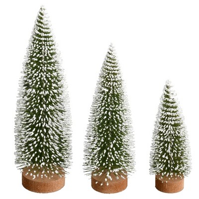 Vickerman Glitter Oval Pine Artificial Christmas Tree Set of 3