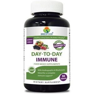 Brieofood Food Based Immune 90 Tablets - Natural Immune System Booster - 1 of 4