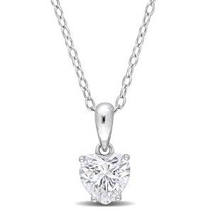 EVERLY JEWELRY | Sterling Silver Heart Pendant with Gemstone – Multiple Stone Options - 1 of 4