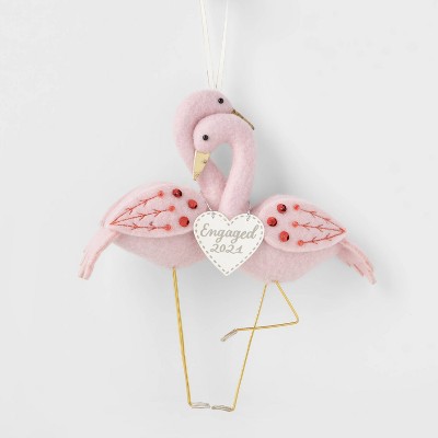 Plush Flamingo Engaged Christmas Tree Ornament - Wondershop™