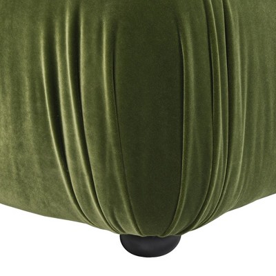 Olive Green Velvet Tufted Modular Cocktail Ottoman