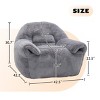 Faux Fur Bean Bag Chair,Comfy Bean Bag Sofa with Back Support for Adults and Kids,Oversized Bean Bag Chair for Living Room or Bedroom-Coolbibila - 4 of 4