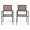 Christopher Knight Home Rocio Outdoor Acacia Wood and Iron Dining Chairs (Set of 2) - 4 of 4