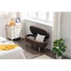 ModernLuxe Velvet/Boucle Fabric Storage Bench with Wood Legs - Ideal for Living Room & Bedroom - 3 of 4