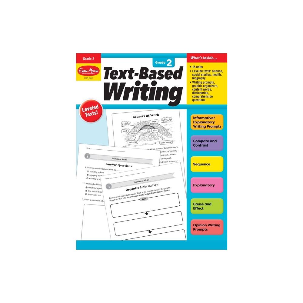 Text-Based Writing, Grade 2 Teacher Resource - (Text-Based-Writing) by Evan-Moor Educational Publishers (Paperback)