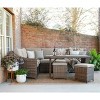 Leisure Made Walton 7pc Wicker Sectional in Tan Fabric - image 2 of 4