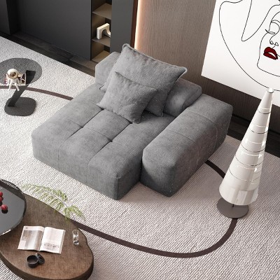 Modern Oversized Modular Sectional Sofa, Sofa with Sparkling Chenille Tufted Foam Pillows, DIY Combination Design Sofa-Baofuwish