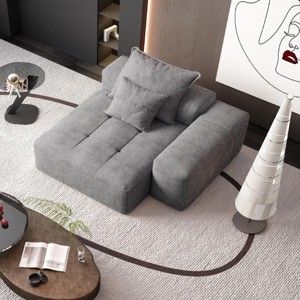 Modern Oversized Modular Sectional Sofa, Sofa with Sparkling Chenille Tufted Foam Pillows, DIY Combination Design Sofa-Baofuwish - 1 of 4