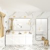 Apmir Rectangular Aluminum Alloy Framed and Tempered Glass Wall Bathroom Vanity Mirror in Matte Black/ Gold/ Silver/ Brown - 3 of 4