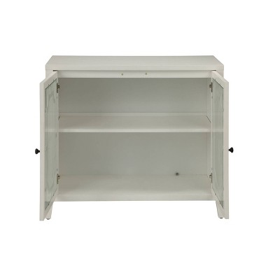 Classic Romantic White Wooden Console Table with Glass Storage