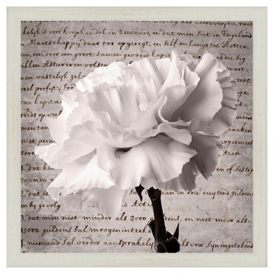 18" x 18" Letter Flowers I Single Picture Frame White - PTM Images