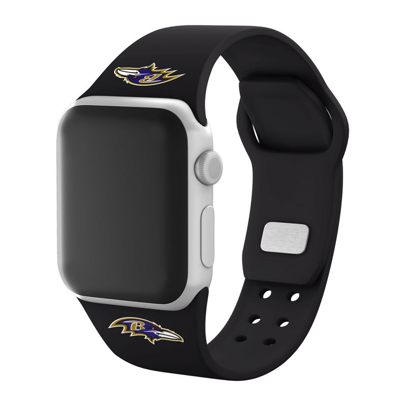 NFL Baltimore Ravens Apple Watch Compatible Silicone Band - Black
, 1 of 4