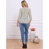 INSPIRE CHIC Women's V Neck Floral 3/4 Sleeve Smocked Front Button Up Casual Blouse - 3 of 4
