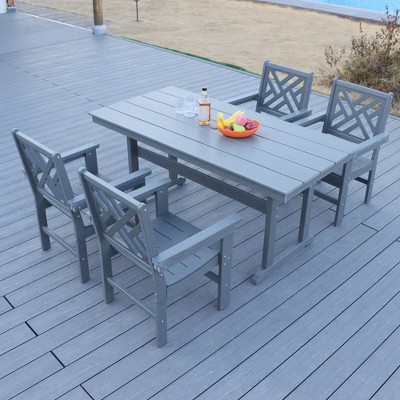 Sapphtopaz Outdoor Dining Set Fashionable Patio Dining Set with Armchairs for Terrace, Poolside, Backyard