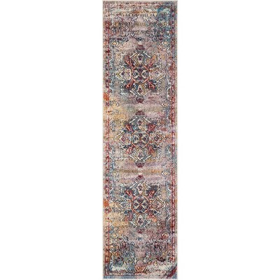 2'2"X8' Medallion Loomed Runner Gray/Cream - Safavieh