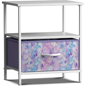 Sorbus 1 Drawers Nightstand with Shelf - Steel Frame, Wood Top & Easy Pull Fabric Bins - Perfect for Home, Bedroom, Office & College Dorm - 1 of 4