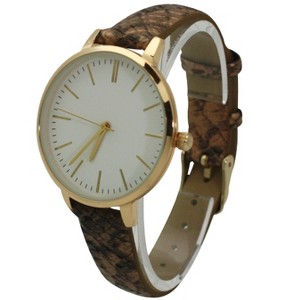 Olivia Pratt Snake Print Leather Strap Watch - 1 of 4
