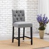 WestinTrends 24" Linen Fabric Tufted Counter Stool - 2 of 4