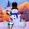 Paaaawaters 7Ft Lighted Christmas Inflatable Snowman with Three Cute Penguins, Building 3 LED Lights Outdoor Indoor Holiday Decorations - 3 of 4