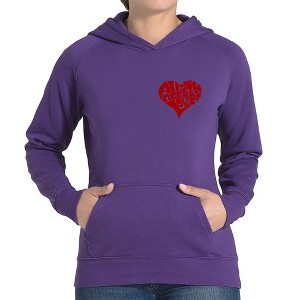 LA Pop Art All You Need is Love - Women's Word Art Hooded Sweatshirt - 1 of 4