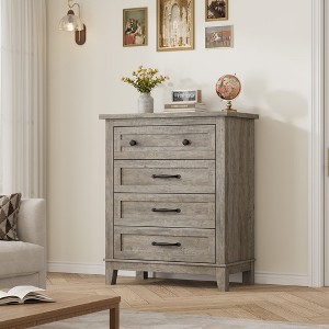 4 Dresser for Bedroom, 34.8" Tall Drawer Dresser with Storage Freestanding, Wooden Closet Storage Chest for Living Room, Bedroom, Office - 1 of 4