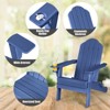 Tangkula 2 PCS Patio Folding Adirondack Chair Side Table Cup Holder HDPE Navy - 4 of 4